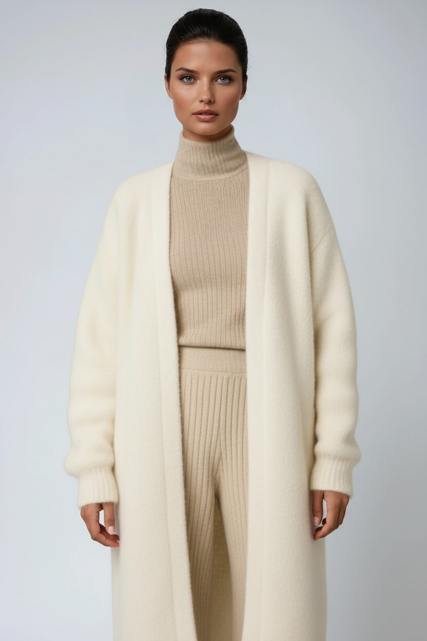 Maxi Cardigan with Open Front for Women - View 6