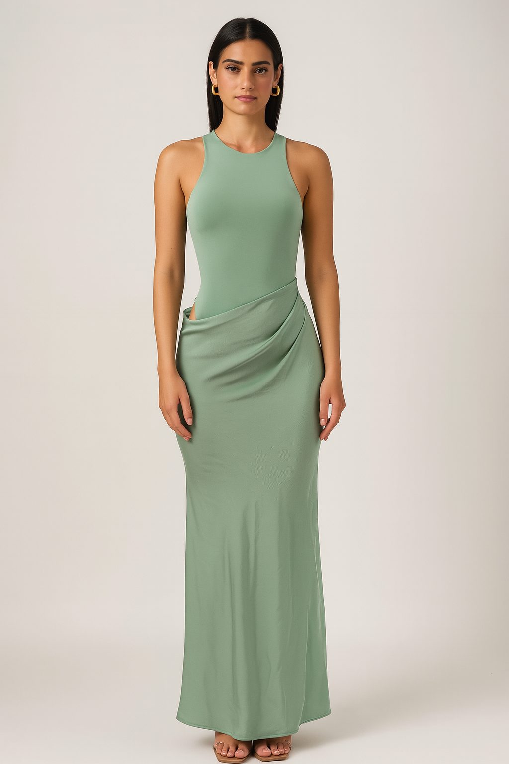 Maxi Dress with Ruched Waist Detail for Women