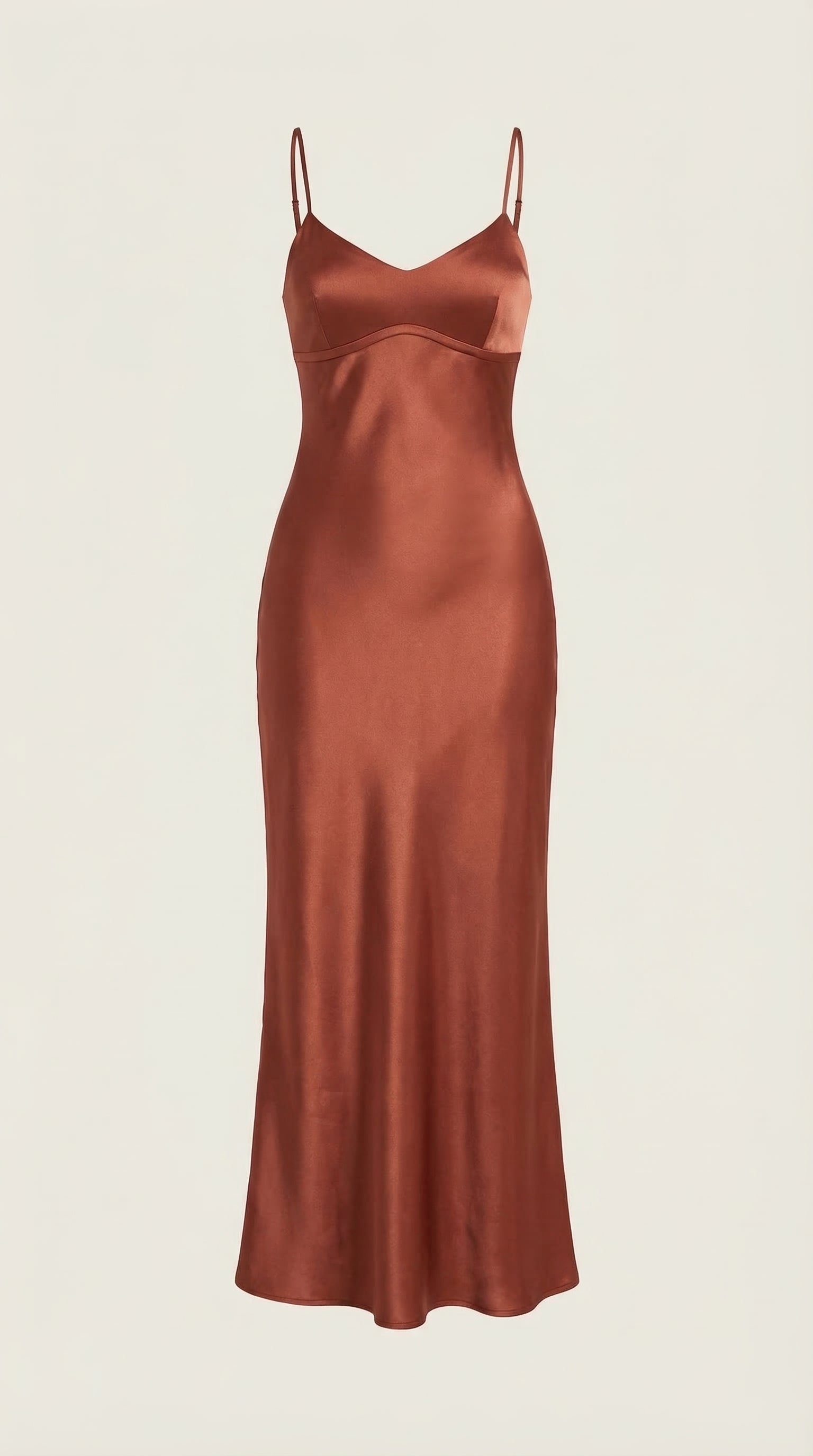 Satin V-Neck Slip Wedding Guest Maxi Dress for Women