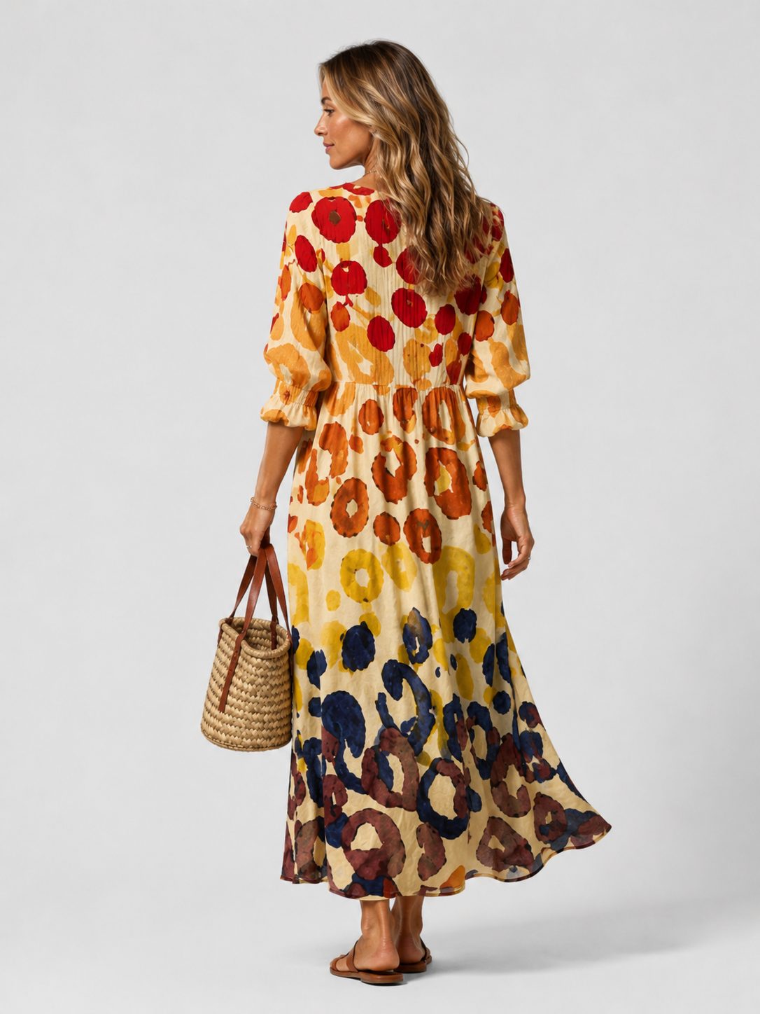 Maxi Shirt Dress with V-Neck for Women - View 2