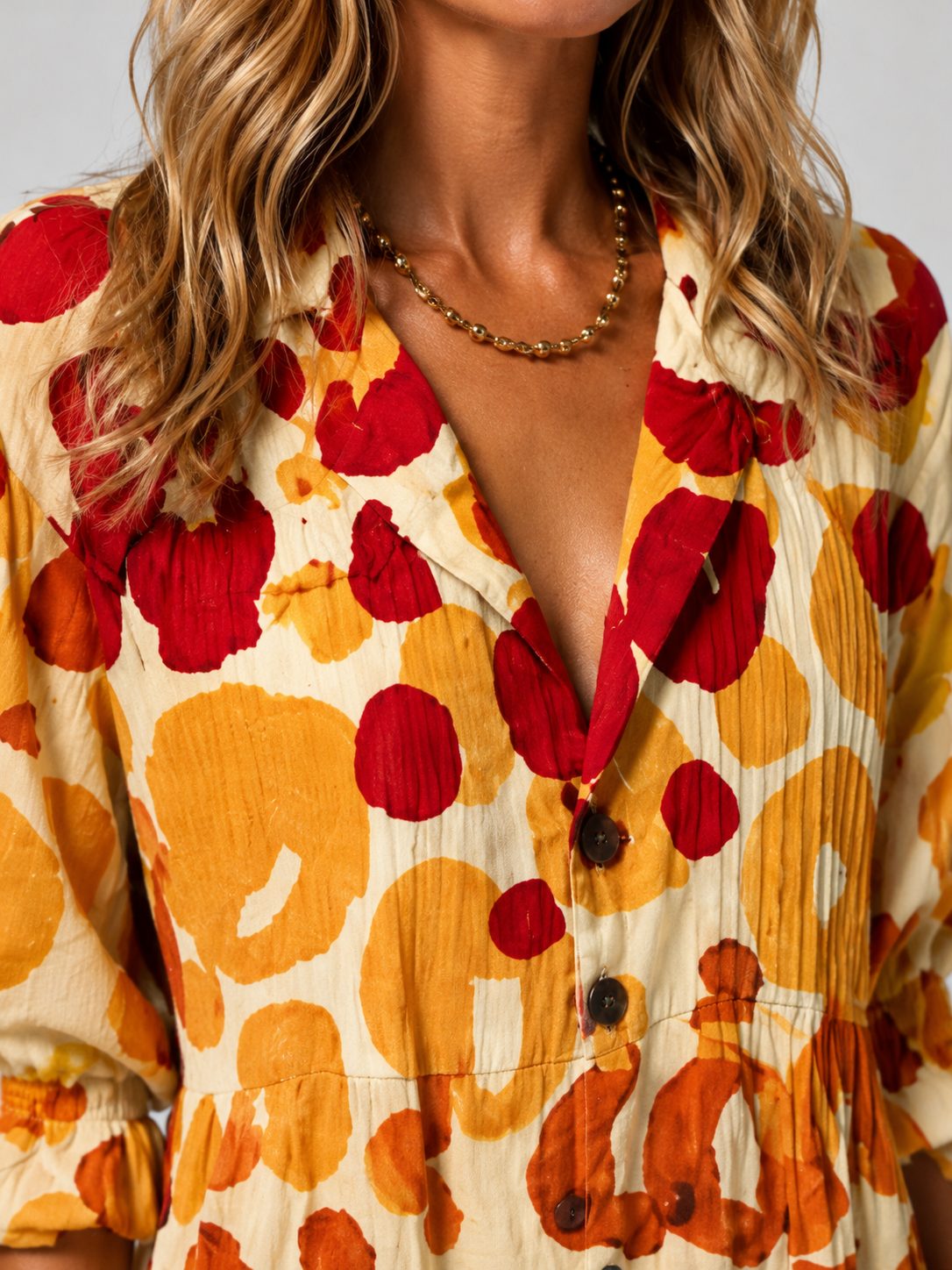 Maxi Shirt Dress with V-Neck for Women - View 3