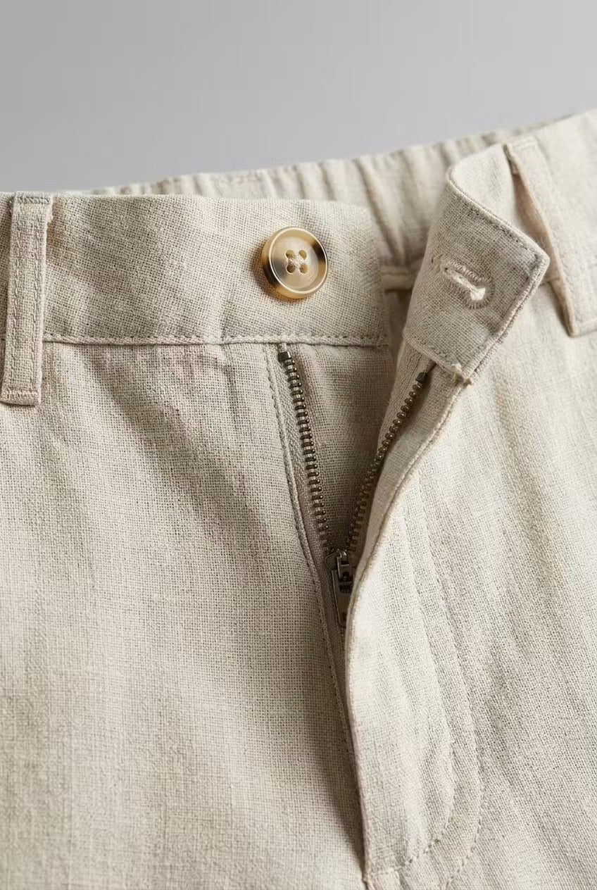 Relaxed Fit Linen Two-Piece Suit Set for Men