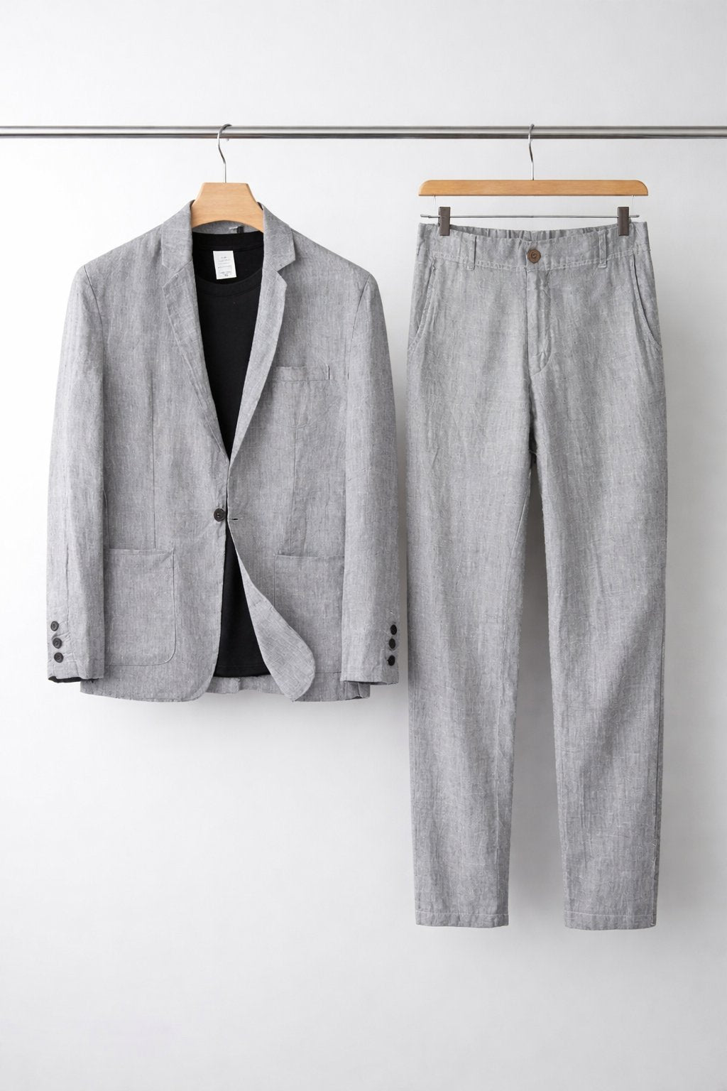 Relaxed Fit Linen Two-Piece Suit Set for Men