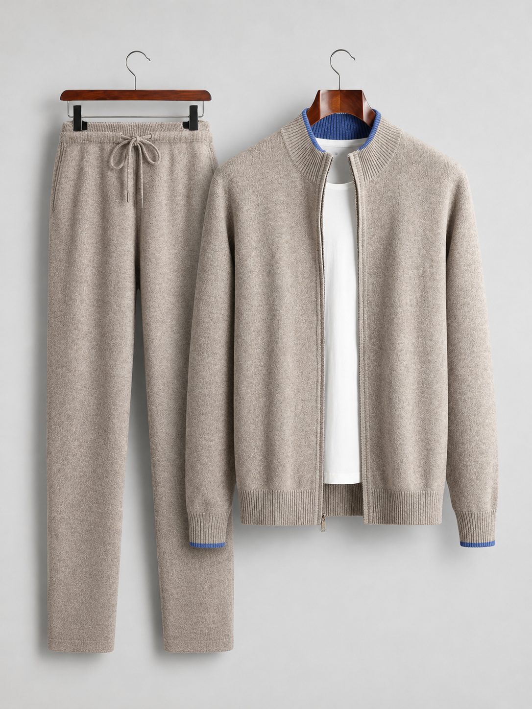 Merino Wool Zip-Up Lounge Set for Men