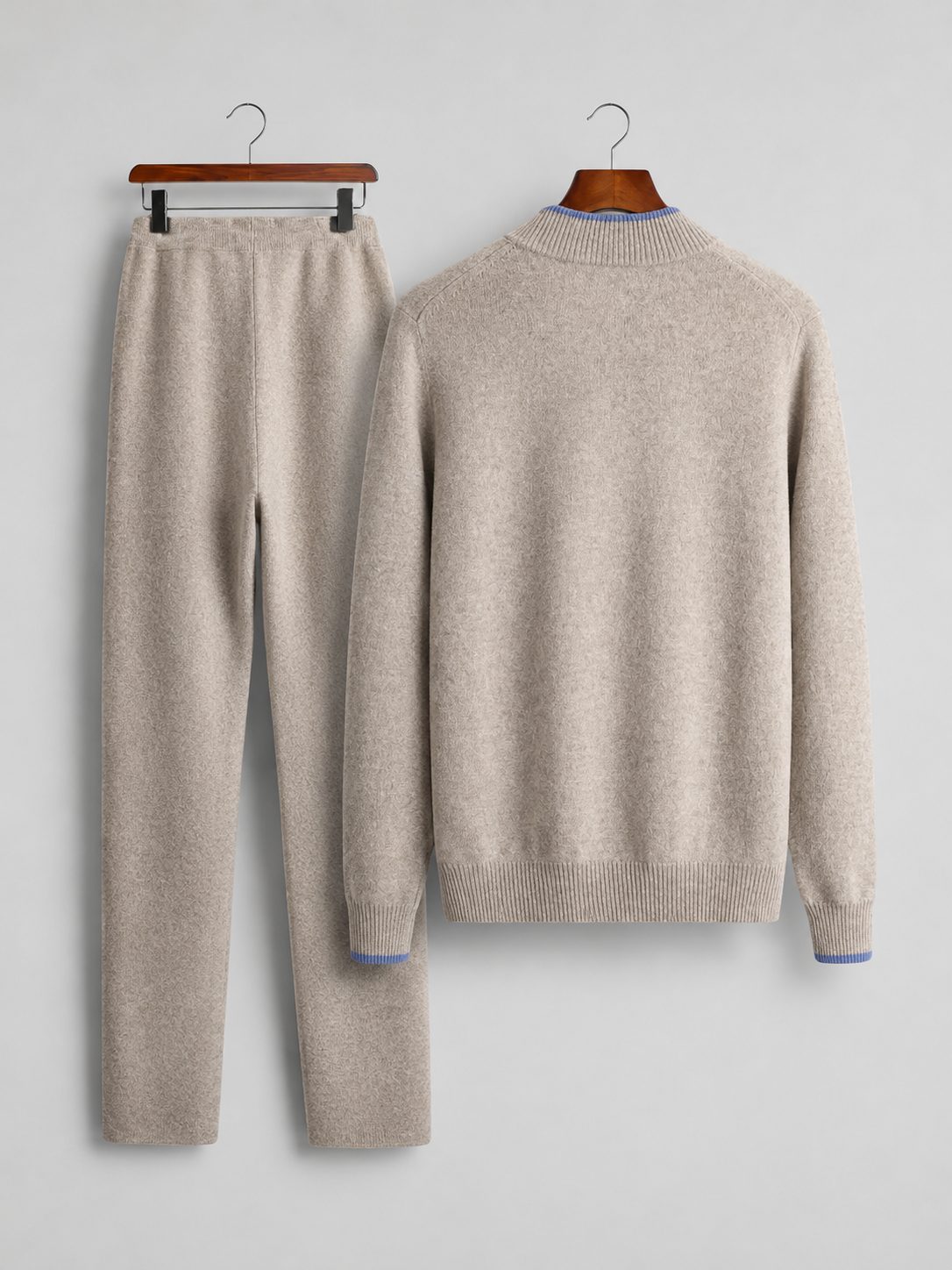 Merino Wool Zip-Up Lounge Set for Men - View 2