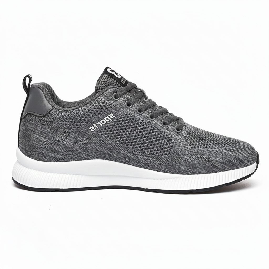 Mesh Lace-Up Trainers for Women - Grigio