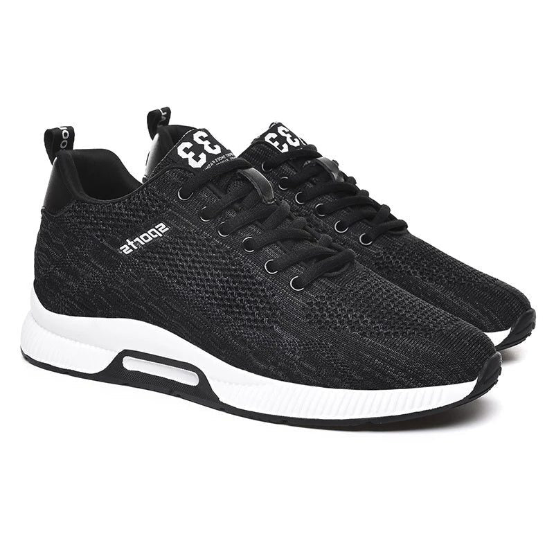 Mesh Lace-Up Trainers for Women - Nero/Bianco