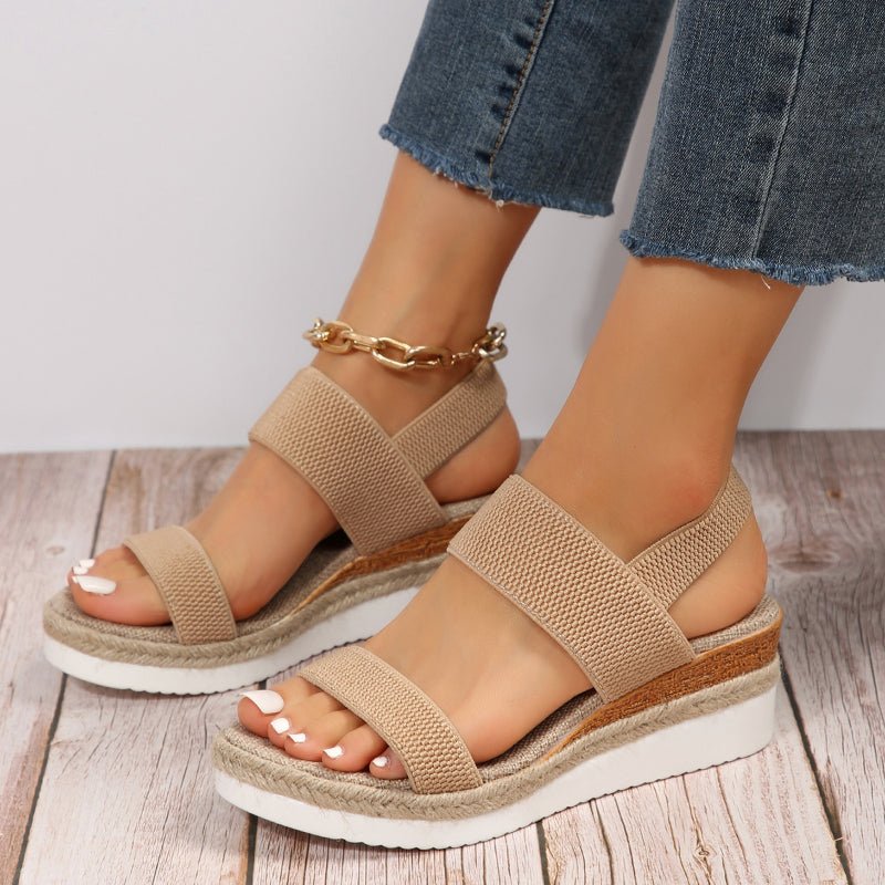 Slingback Wedge Sandals with Cross Straps for Women