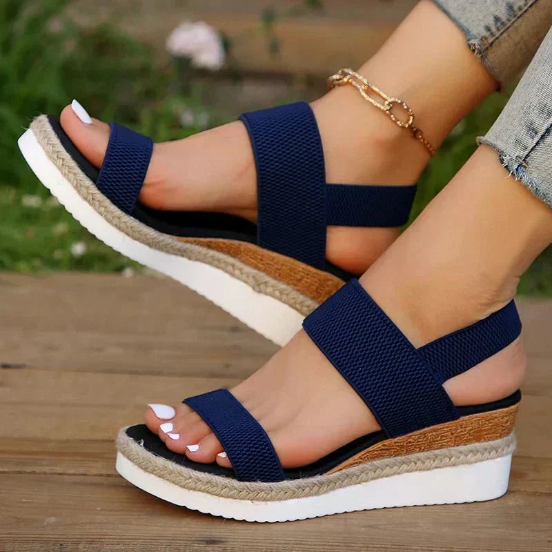 Slingback Wedge Sandals with Cross Straps for Women