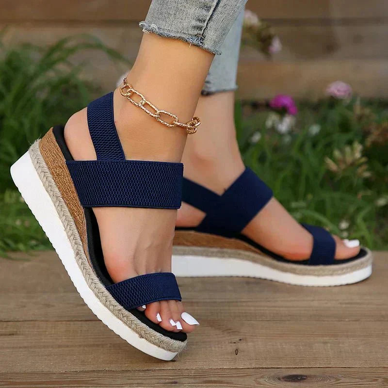 Slingback Wedge Sandals with Cross Straps for Women