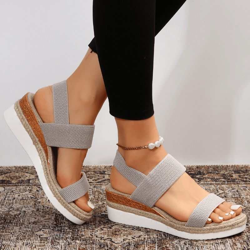 Slingback Wedge Sandals with Cross Straps for Women