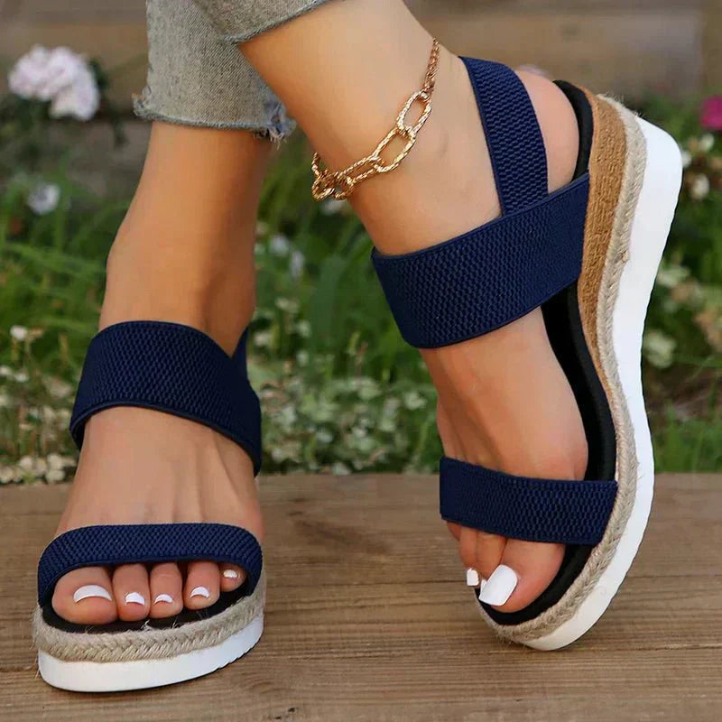 Slingback Wedge Sandals with Cross Straps for Women