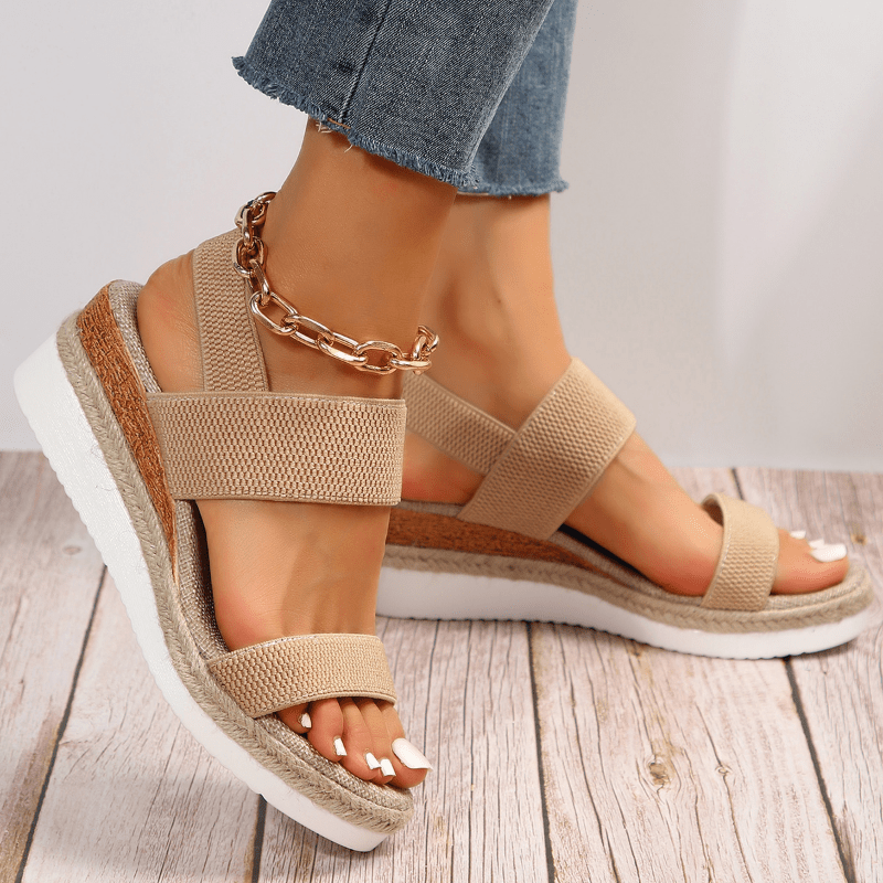 Slingback Wedge Sandals with Cross Straps for Women