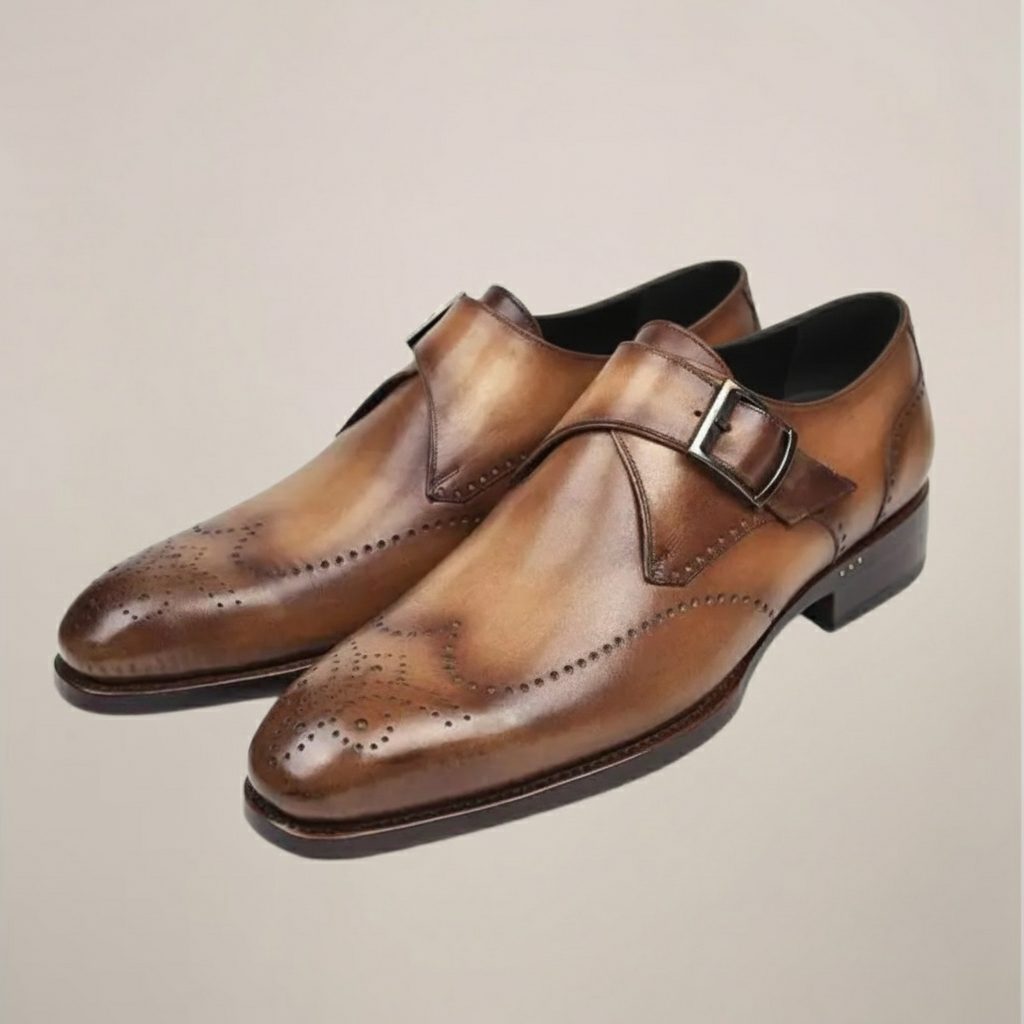 Monk Strap Brogue Dress Shoes for Men