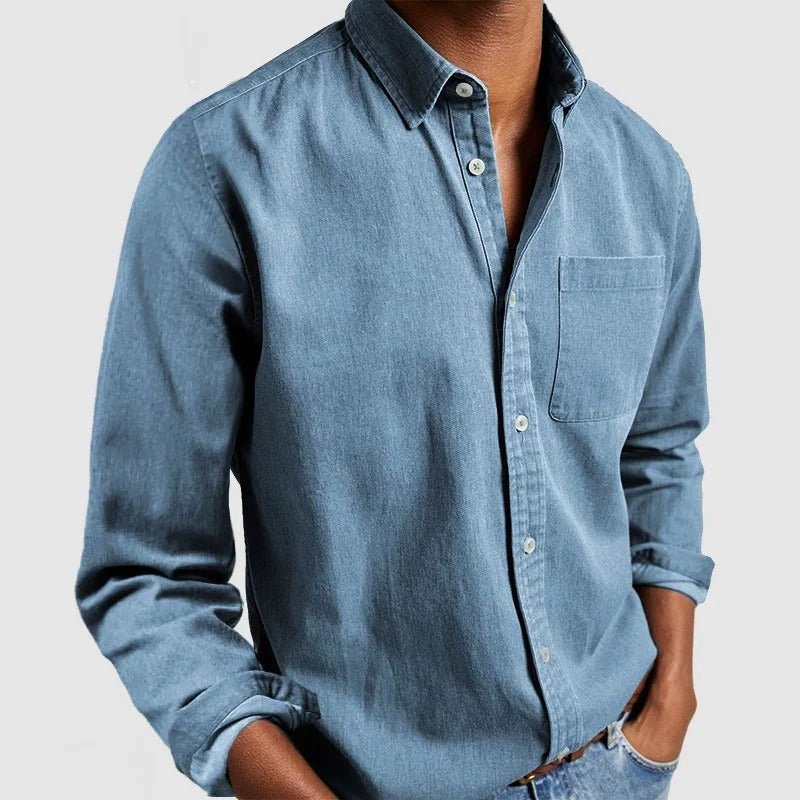 Linen Regular Fit Button-Down Shirt for Men