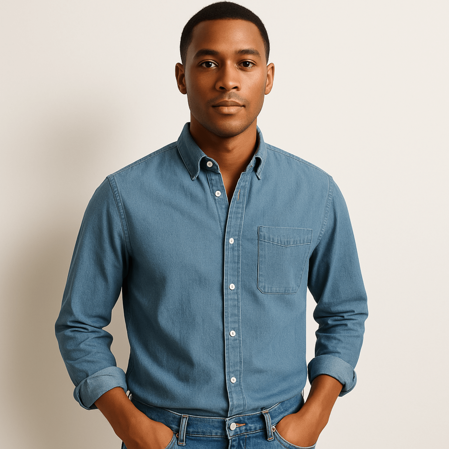 Linen Regular Fit Button-Down Shirt for Men