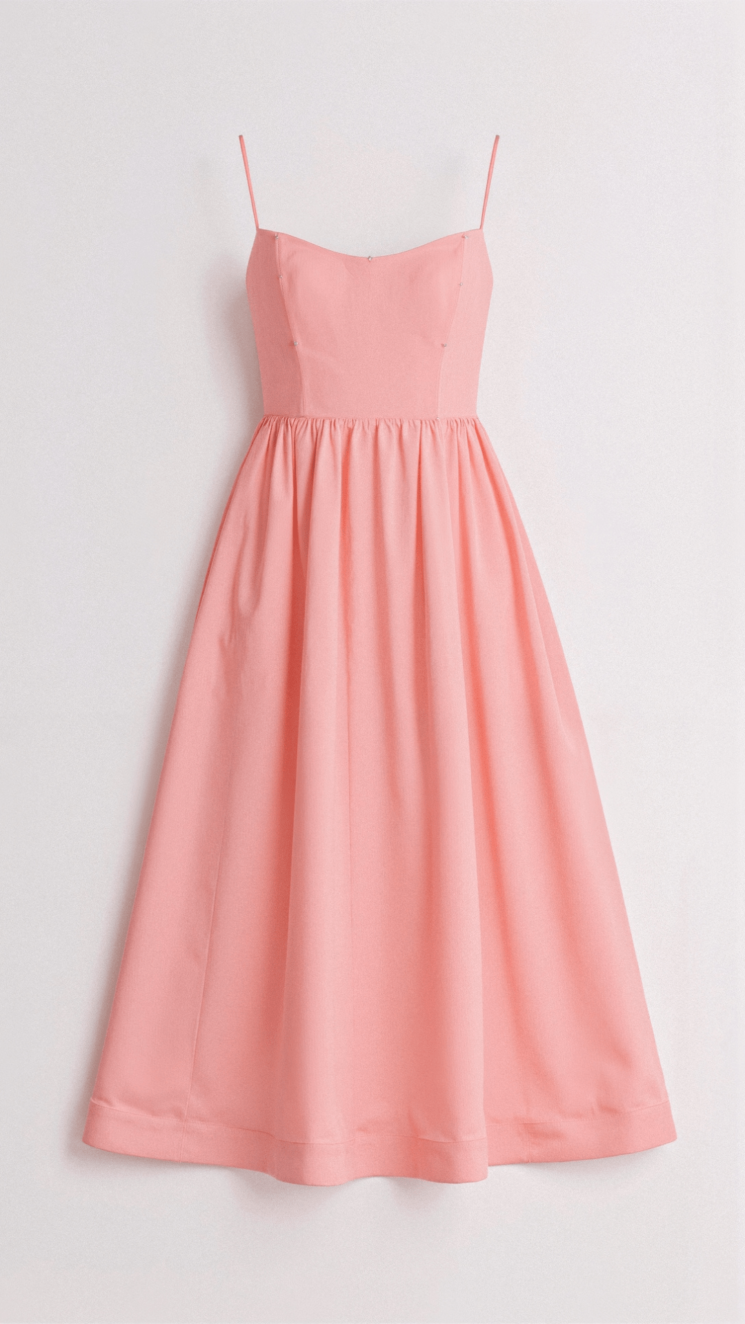 Sweetheart Neck Midi Dress with Thin Straps for Women