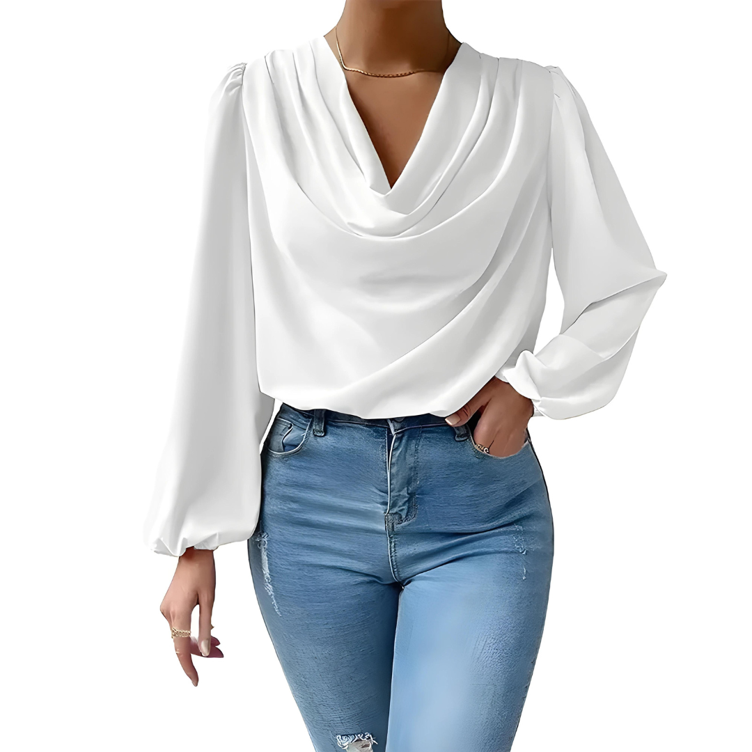 Satin Cowl Neck Blouse for Women