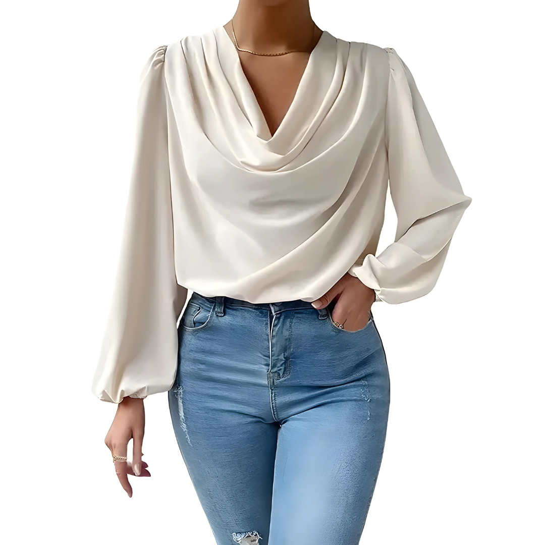 Satin Cowl Neck Blouse for Women