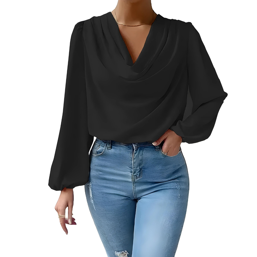 Satin Cowl Neck Blouse for Women