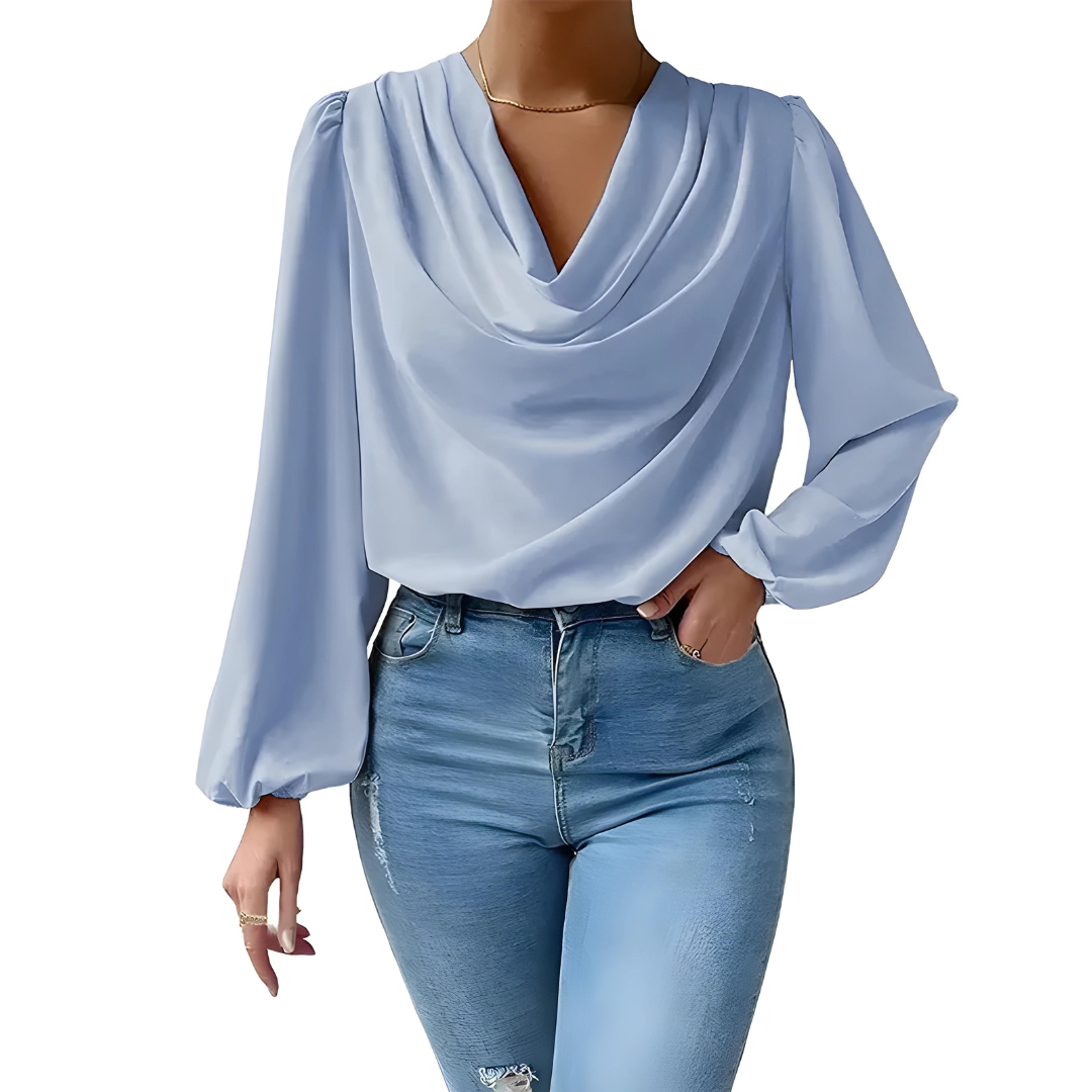 Satin Cowl Neck Blouse for Women