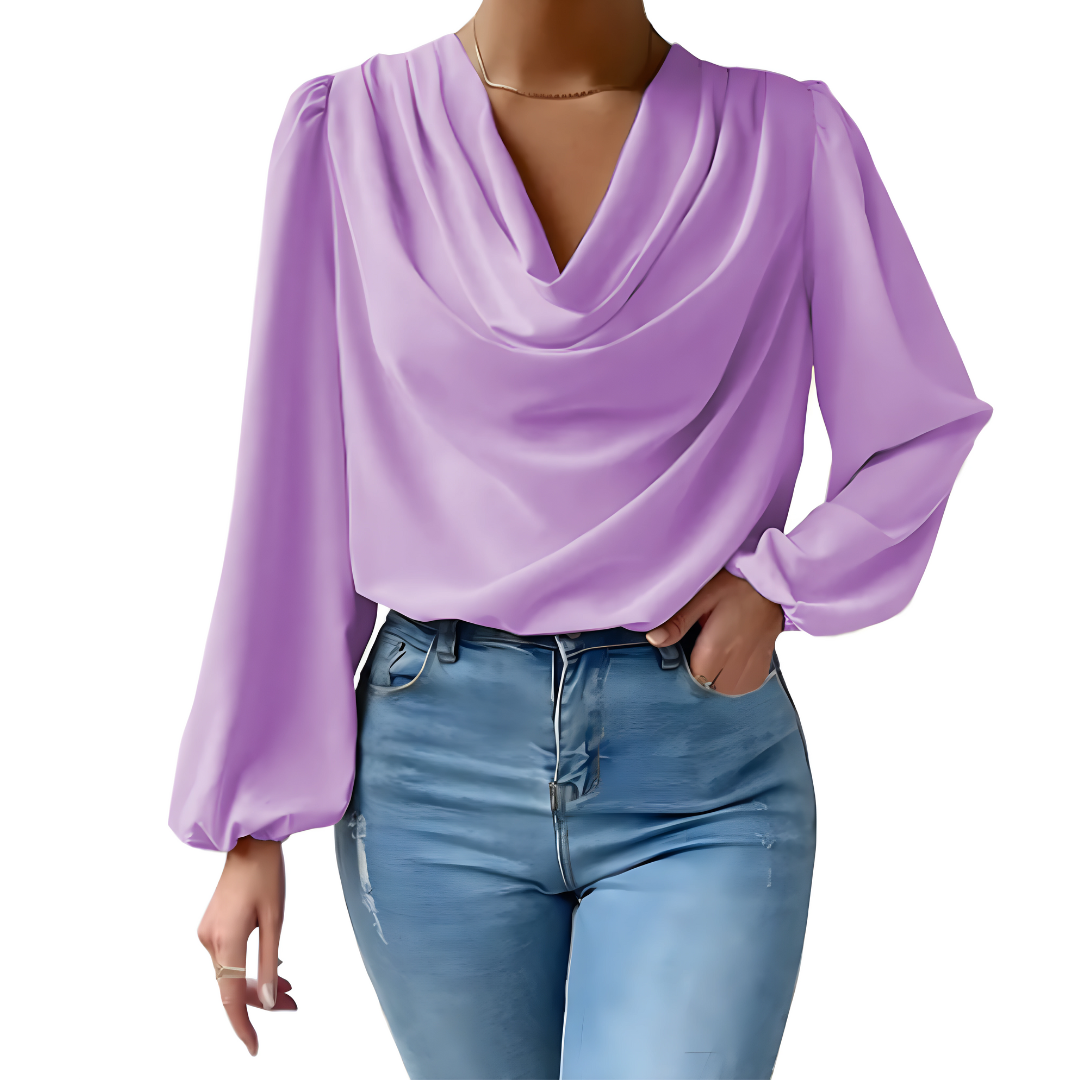 Satin Cowl Neck Blouse for Women