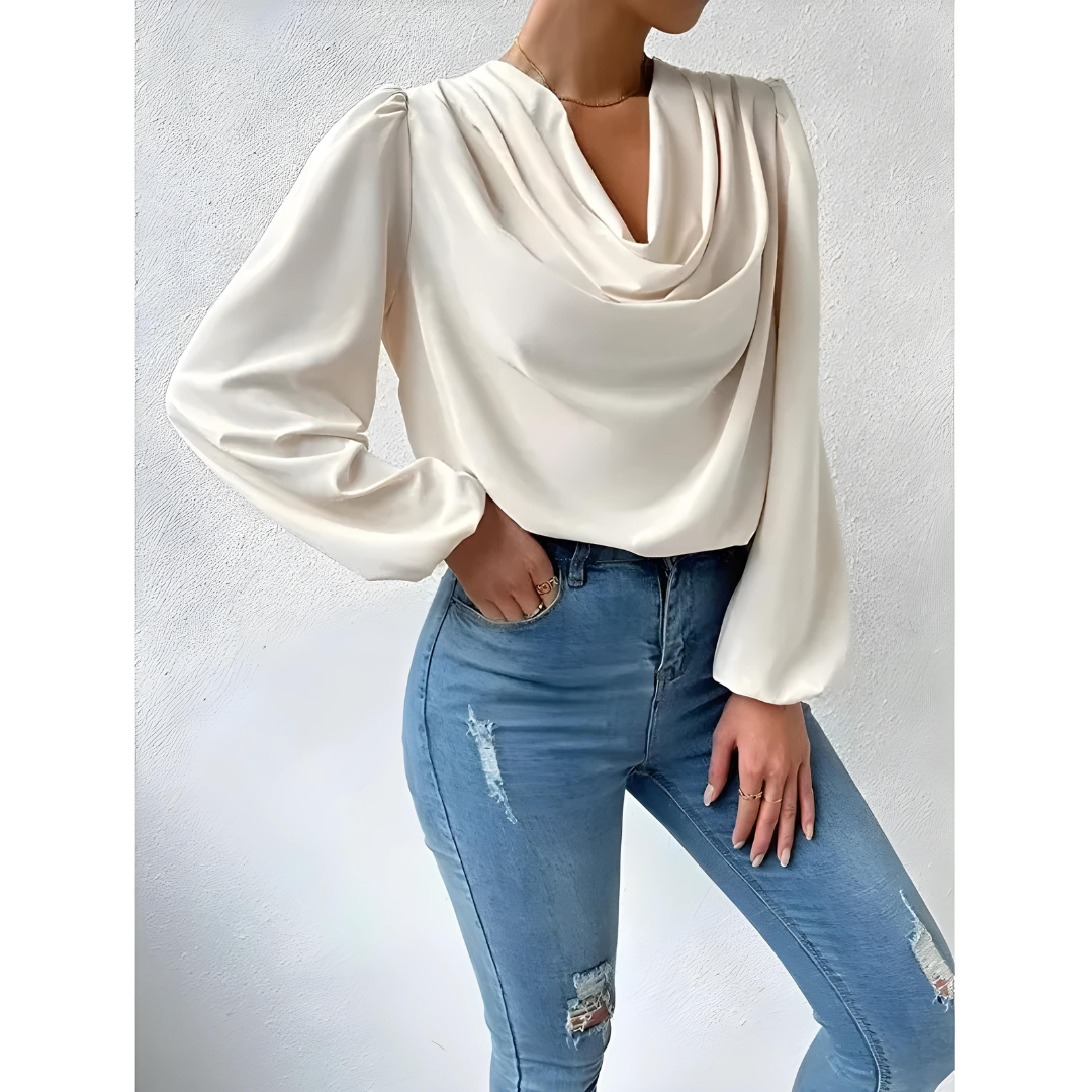 Satin Cowl Neck Blouse for Women