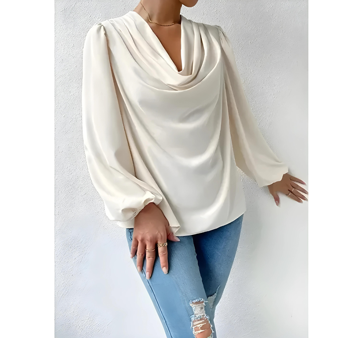 Satin Cowl Neck Blouse for Women
