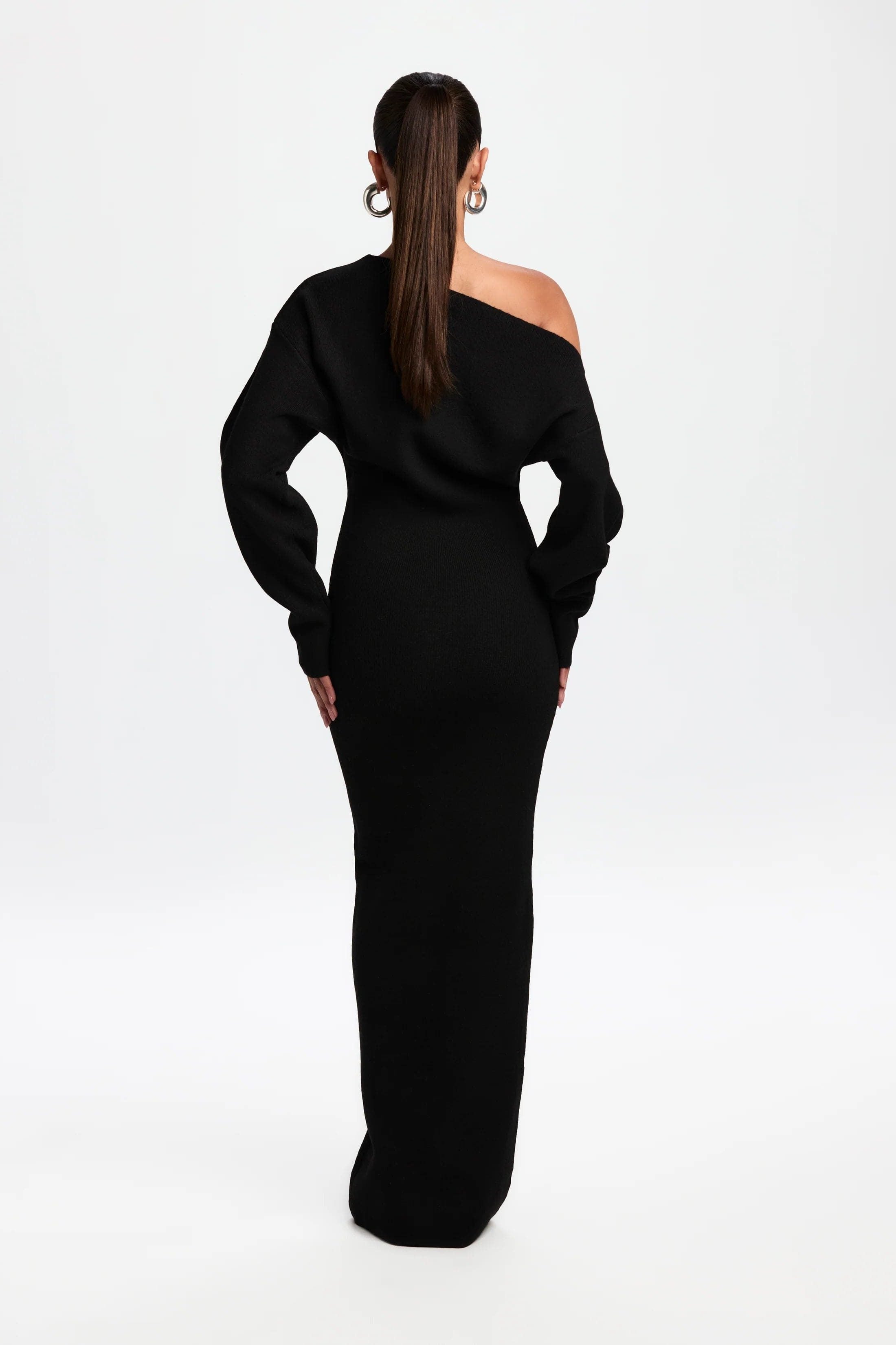 Off-Shoulder Knit Maxi Dress for Women - View 2
