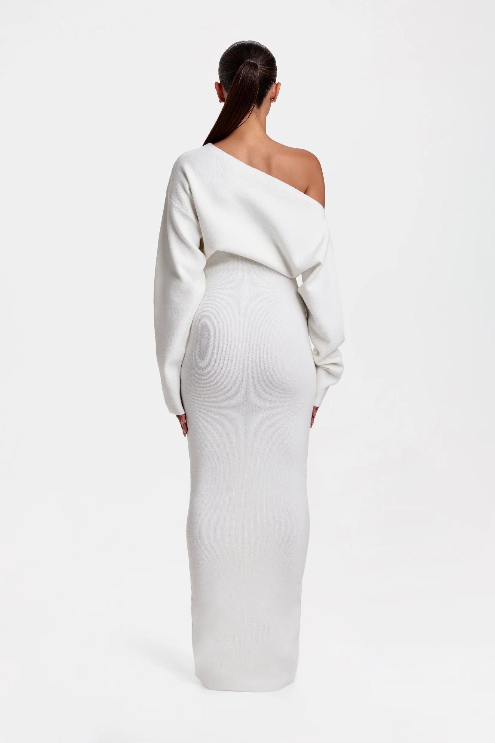Off-Shoulder Knit Maxi Dress for Women - View 4