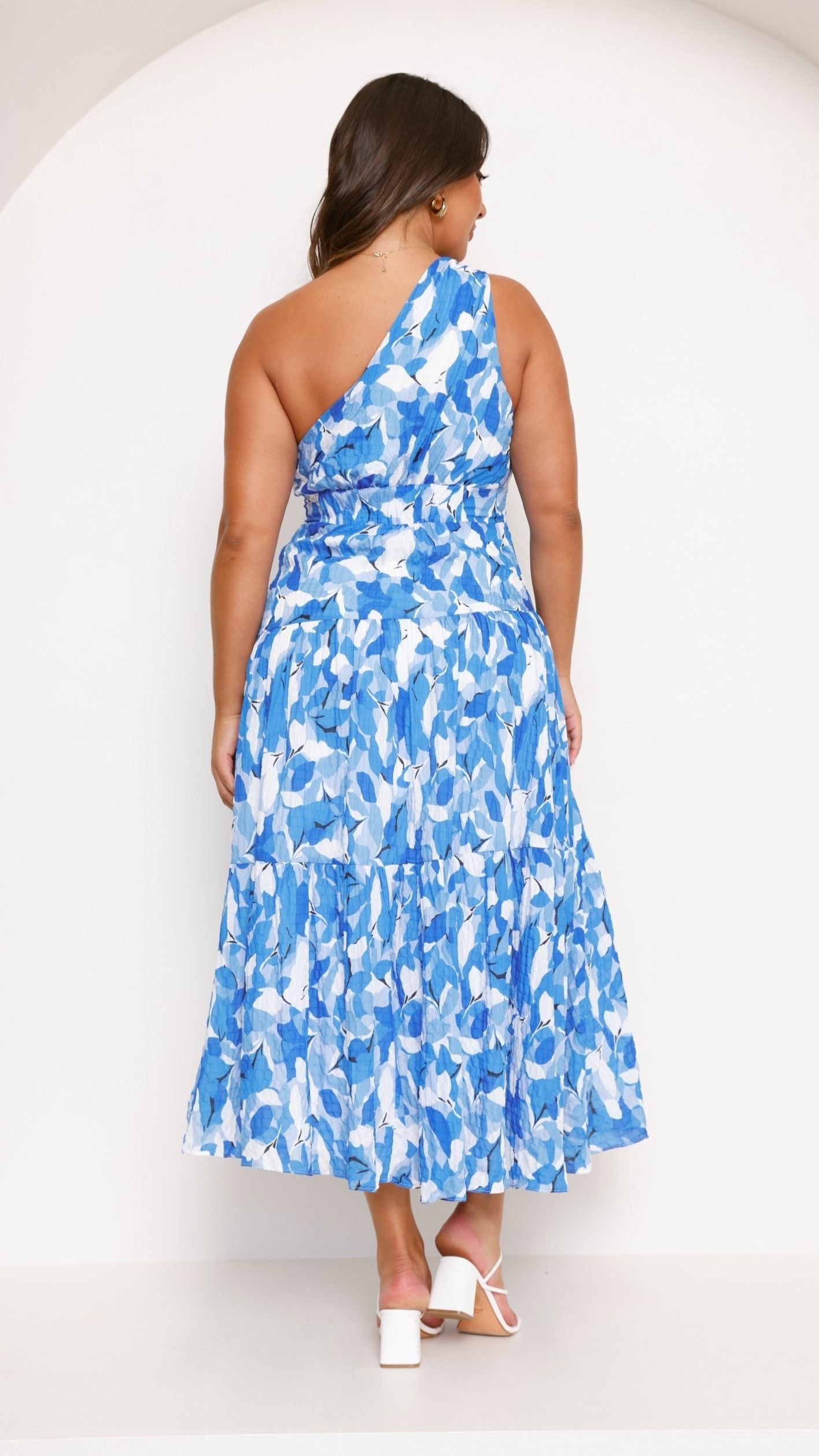 One-Shoulder Floral Wedding Guest Maxi Dress for Women - View 4