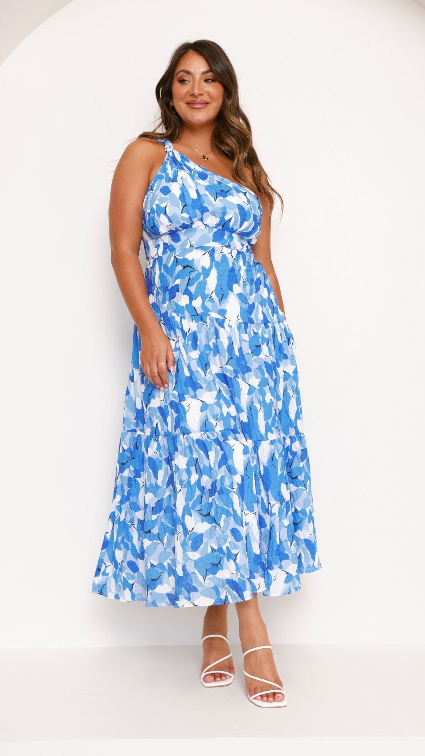 One-Shoulder Floral Wedding Guest Maxi Dress for Women - View 7