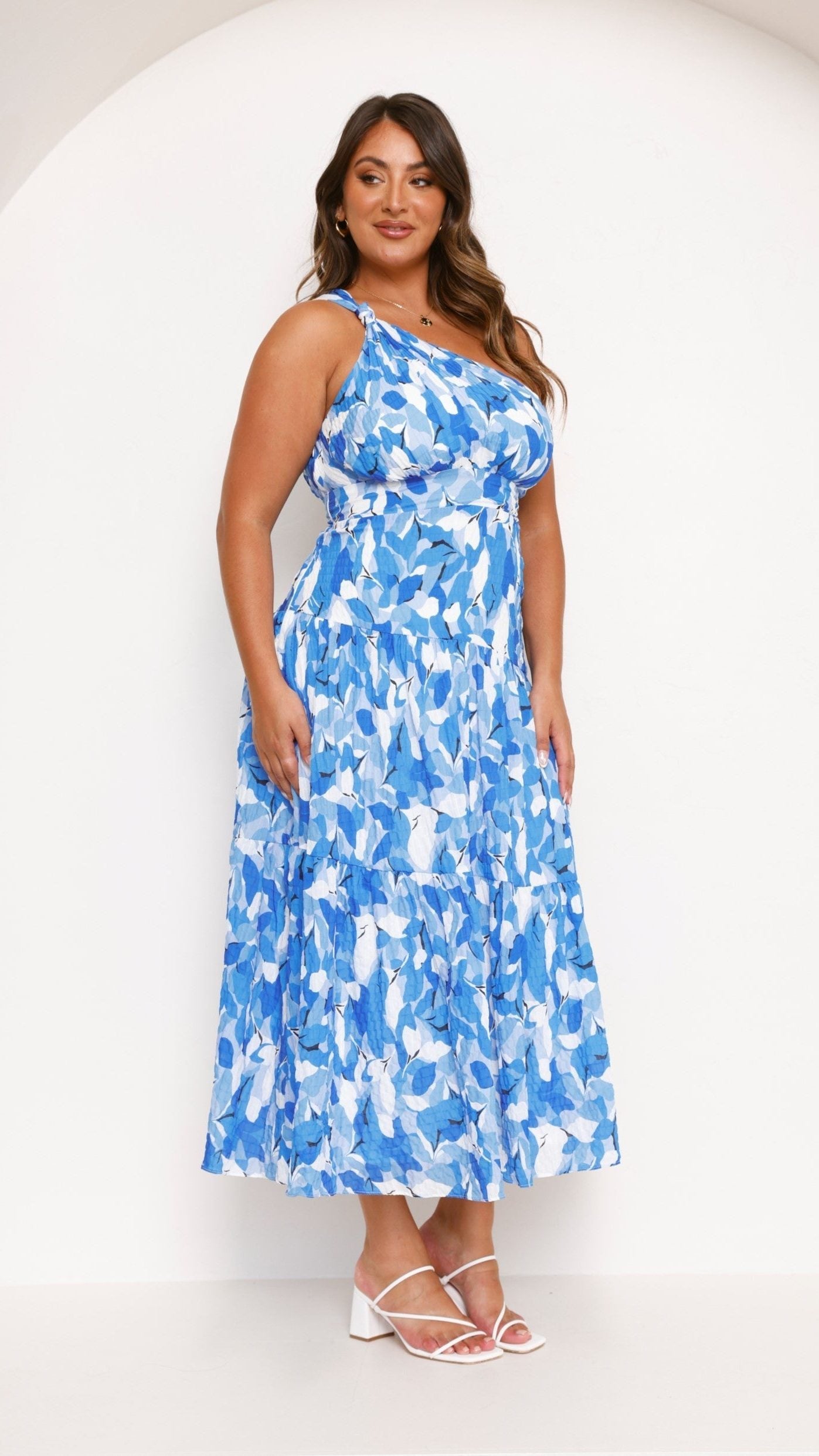 One-Shoulder Floral Wedding Guest Maxi Dress for Women - View 8