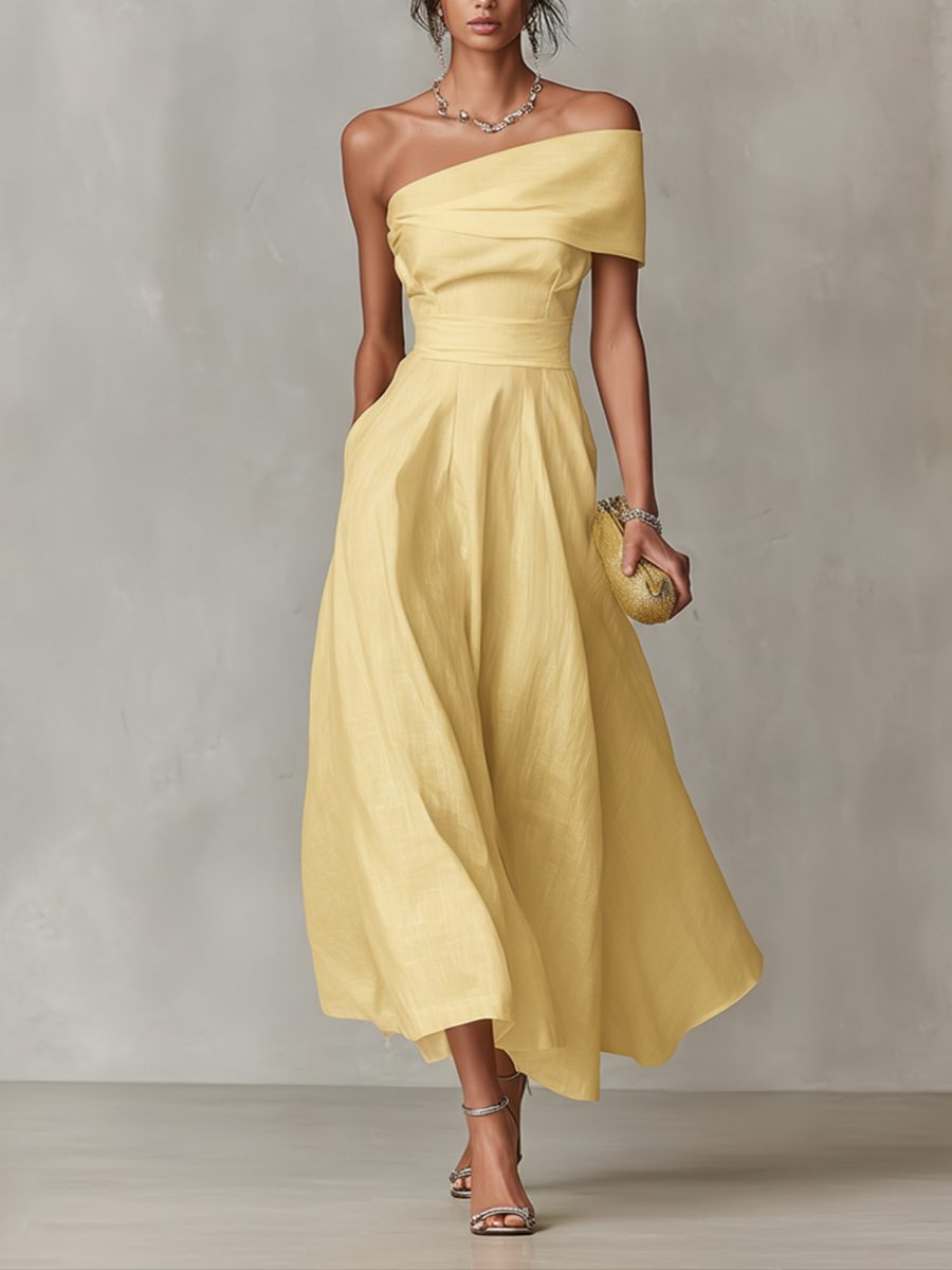 One-Shoulder Midi Dress for Women