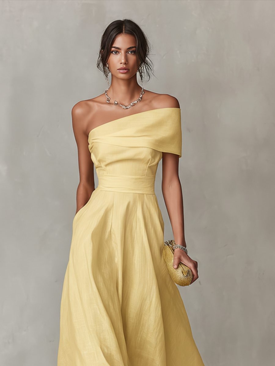 One-Shoulder Midi Dress for Women - View 3