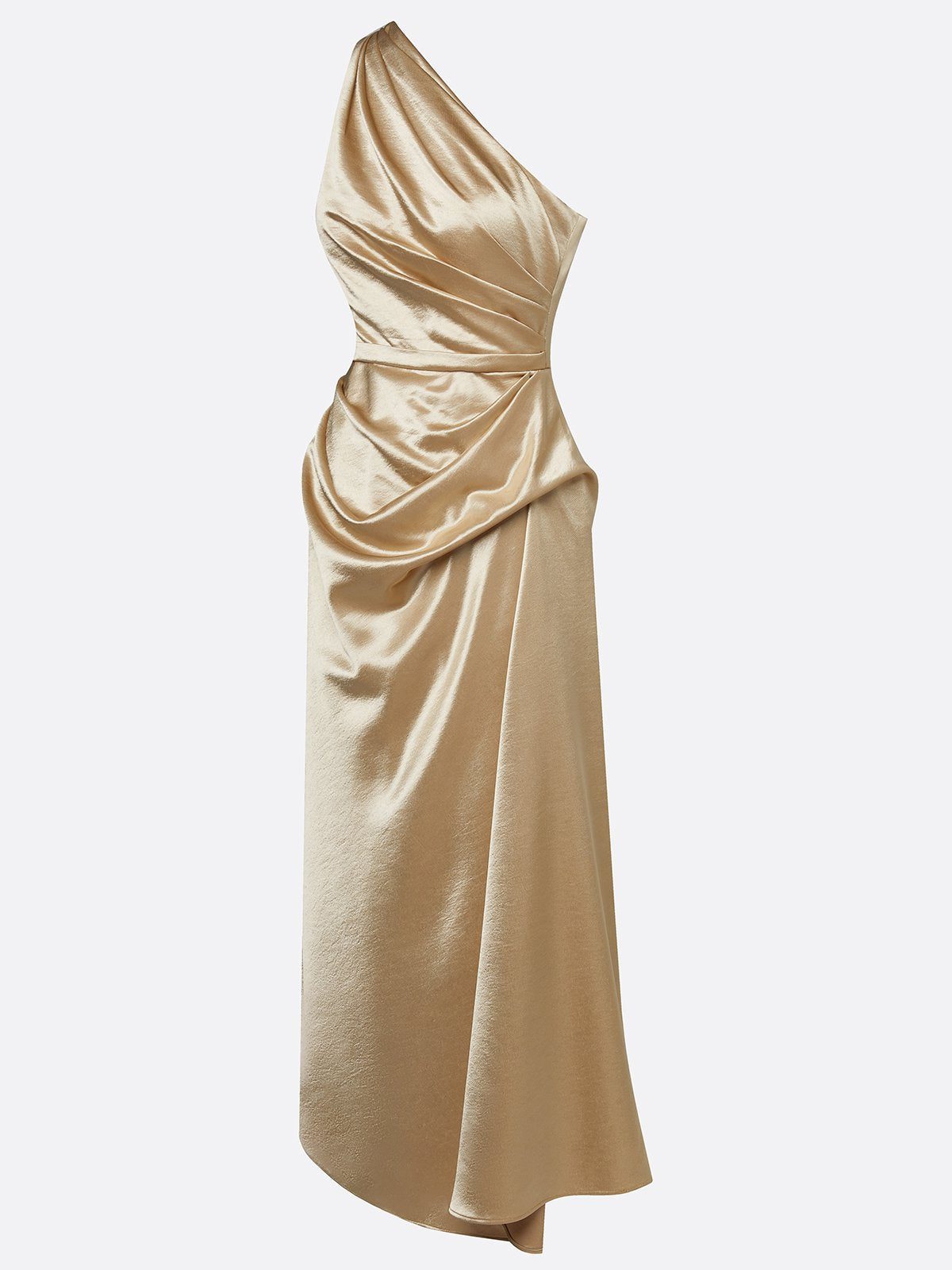 One-Shoulder Ruched Wedding Guest Midi Dress for Women - View 9