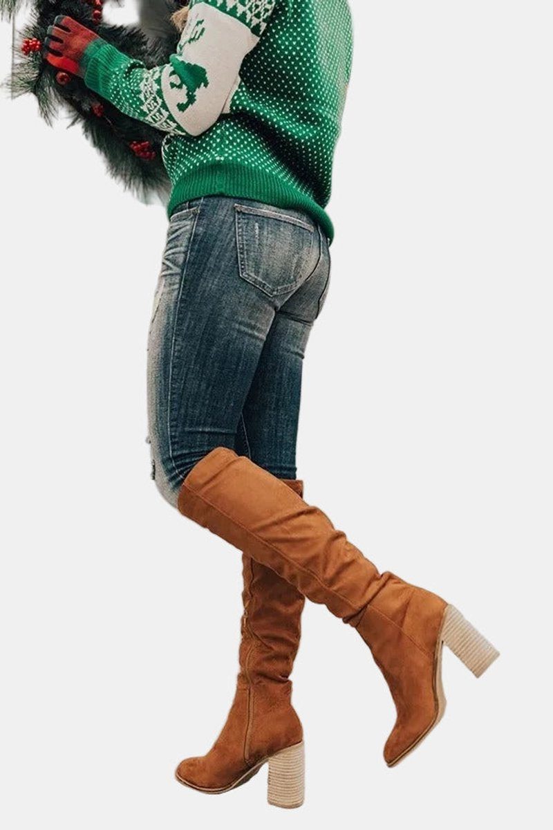 Over-The-Knee Block Heel Boots for Women - View 5