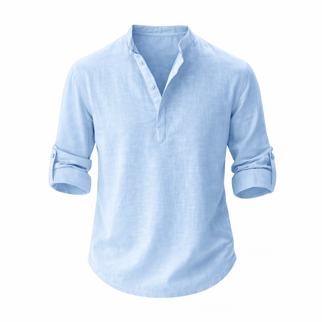 Relaxed Fit Henley Shirt for Men