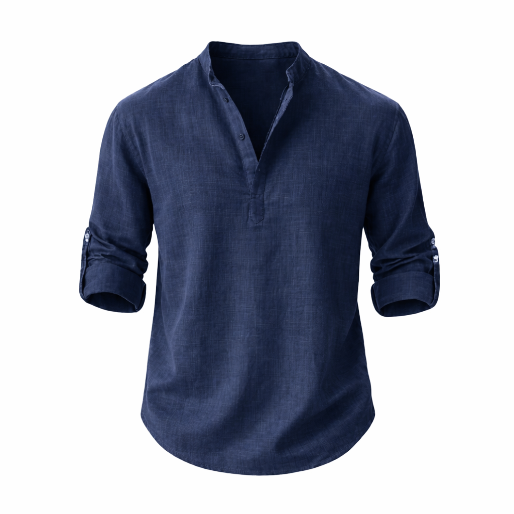 Relaxed Fit Henley Shirt for Men