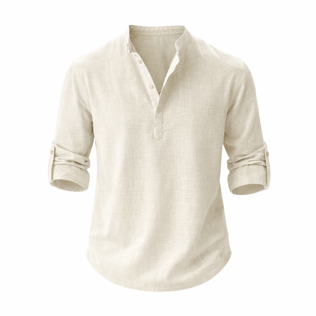 Relaxed Fit Henley Shirt for Men