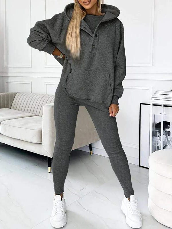 Oversized Hoodie Jogging Set for Women - Charcoal