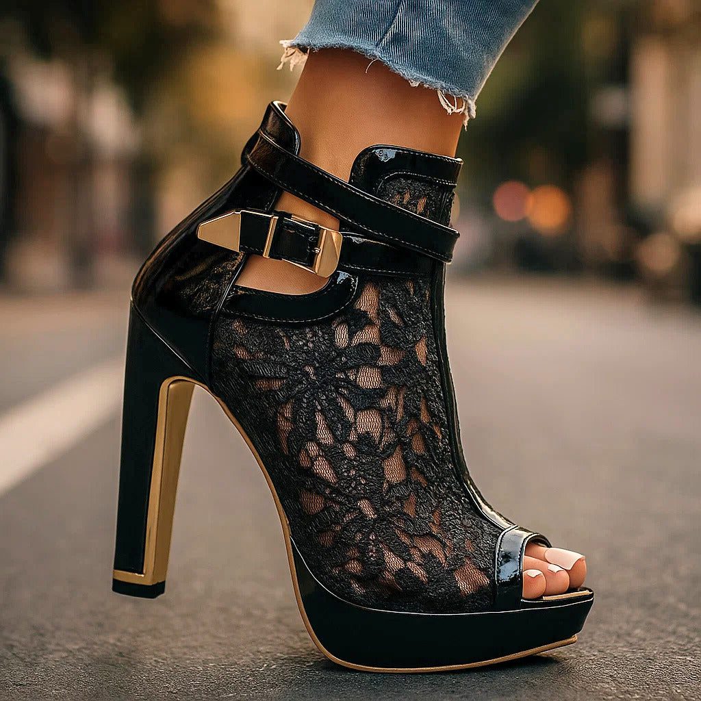 Platform Lace Ankle Strap Sandals for Women - View 10