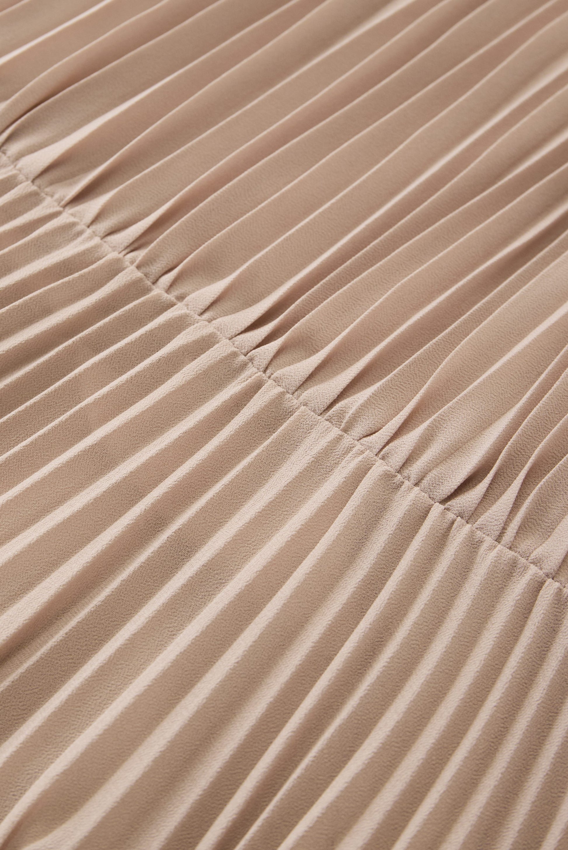 Pleated High-Neck Long Sleeve Maxi Dress for Women - View 5