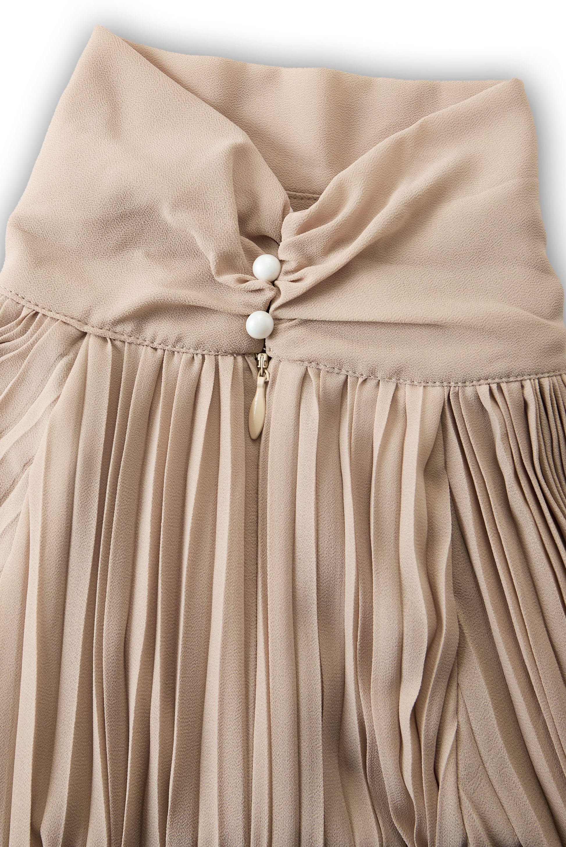 Pleated High-Neck Long Sleeve Maxi Dress for Women - View 6