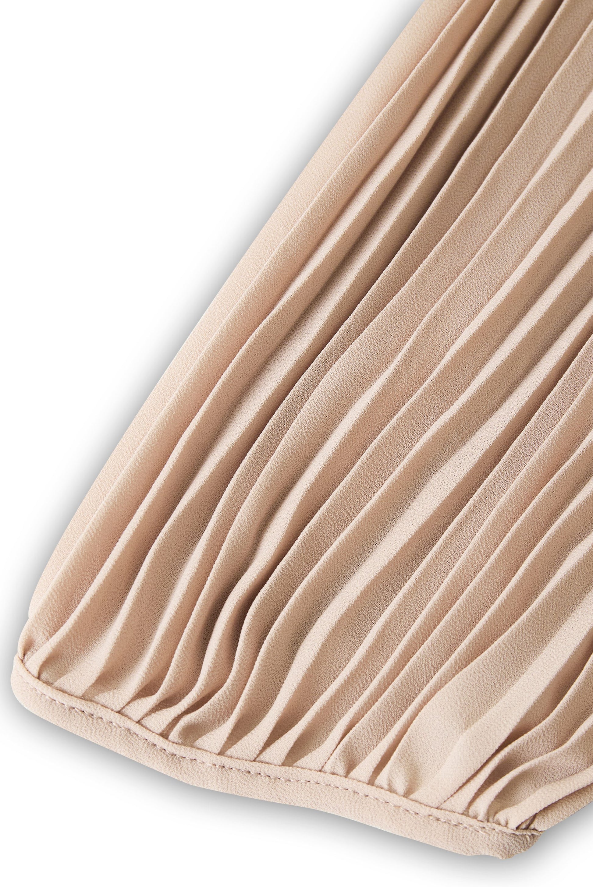 Pleated High-Neck Long Sleeve Maxi Dress for Women - View 7