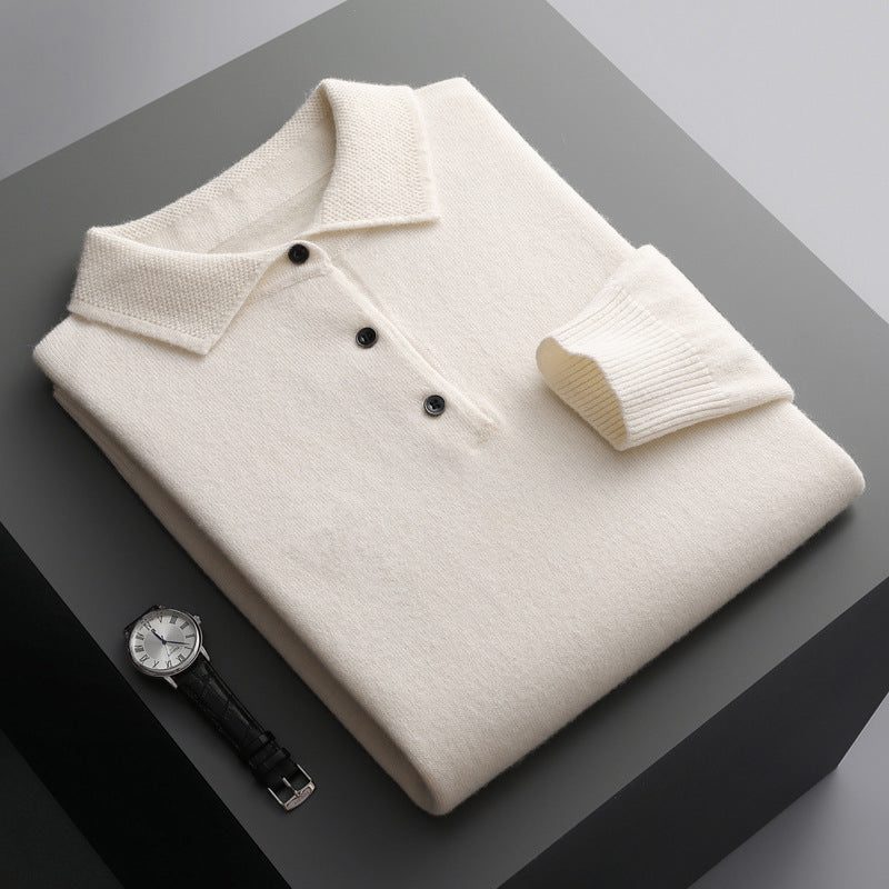 Polo Shirt with Ribbed Collar for Men