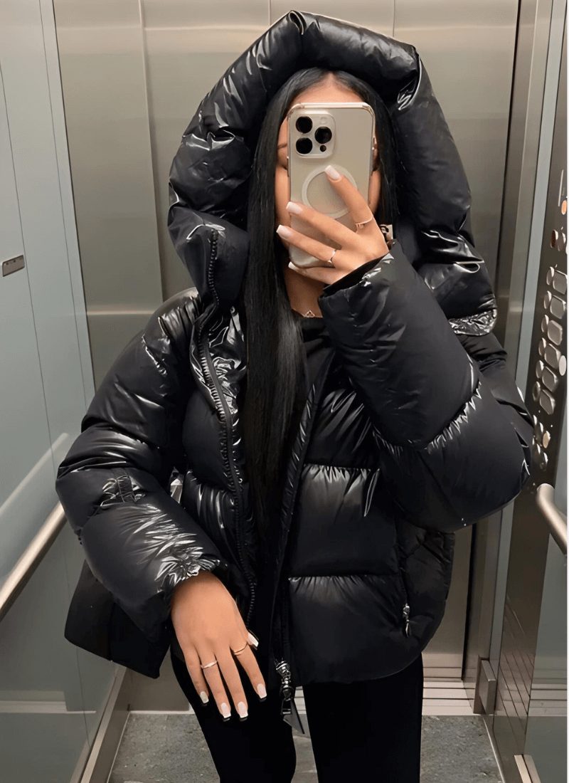 Quilted Puffer Jacket with Hood for Women - View 2