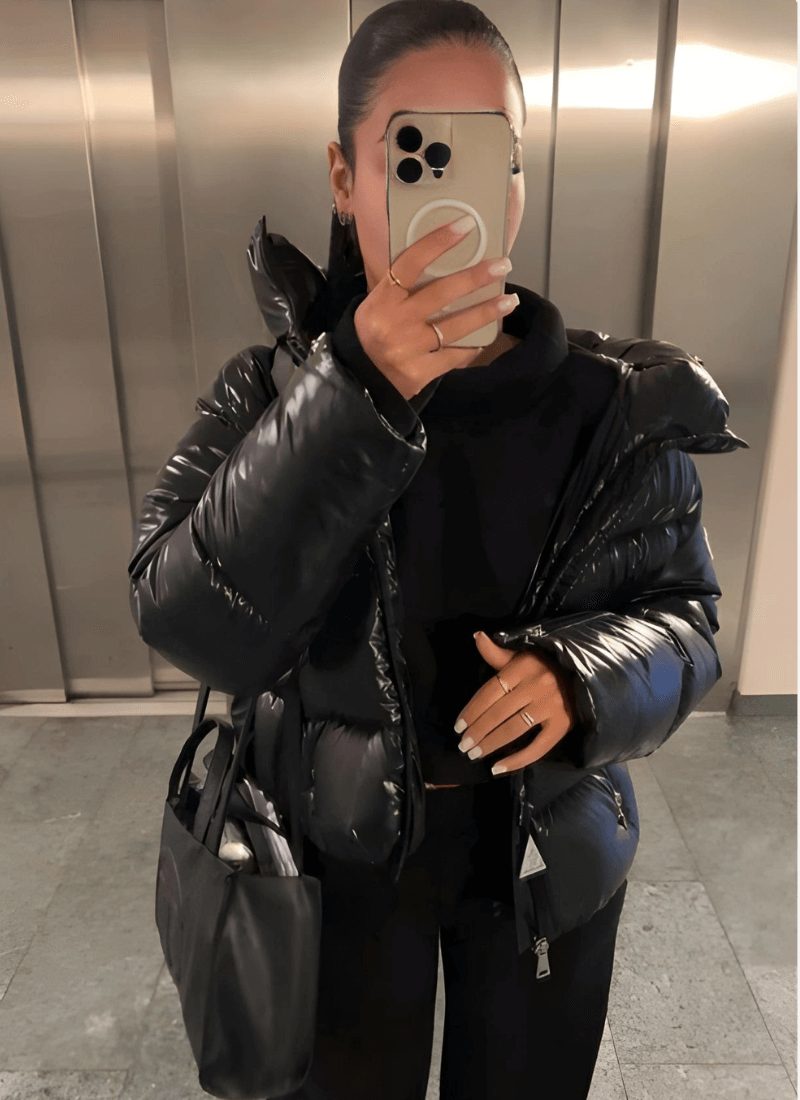 Quilted Puffer Jacket with Hood for Women - View 4