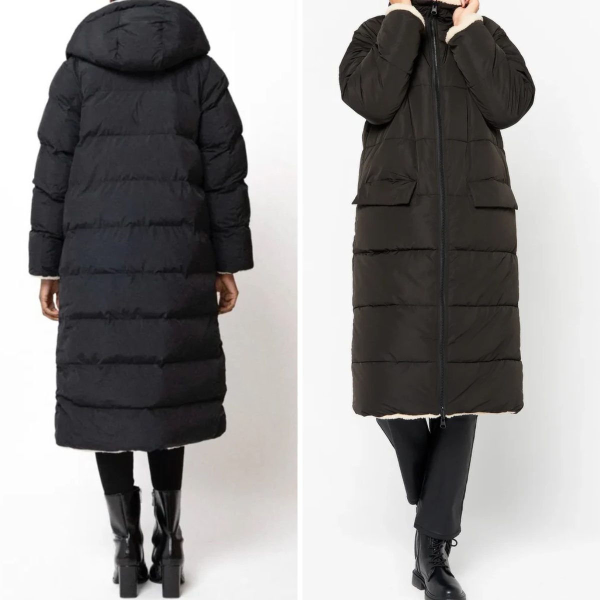Reversible Sherpa Puffer Coat for Women - View 5