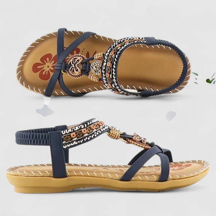 Embellished Open Toe Flat Sandals for Women